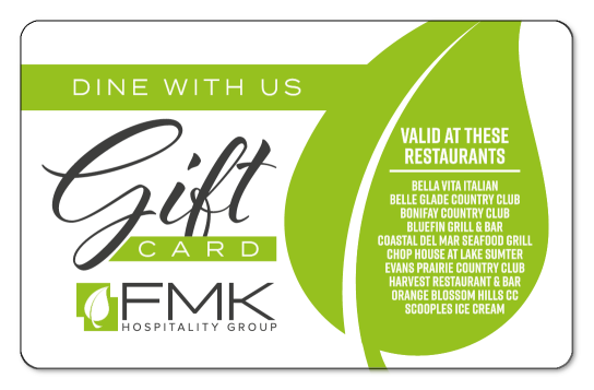 FMK logo over white and green background with logos of associated resturants 